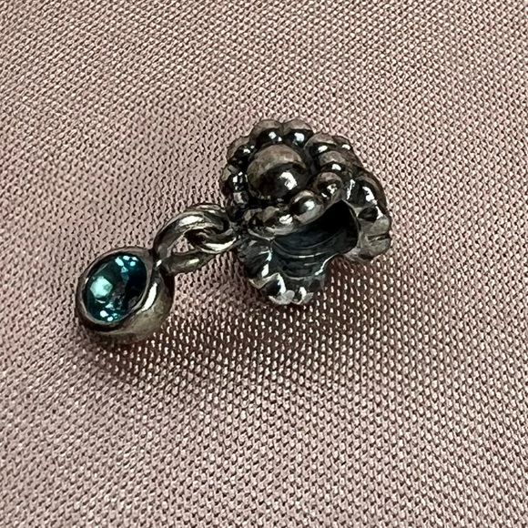 Pandora Blue Topaz Dew Drop Flower Charm - Picture 2 of 4